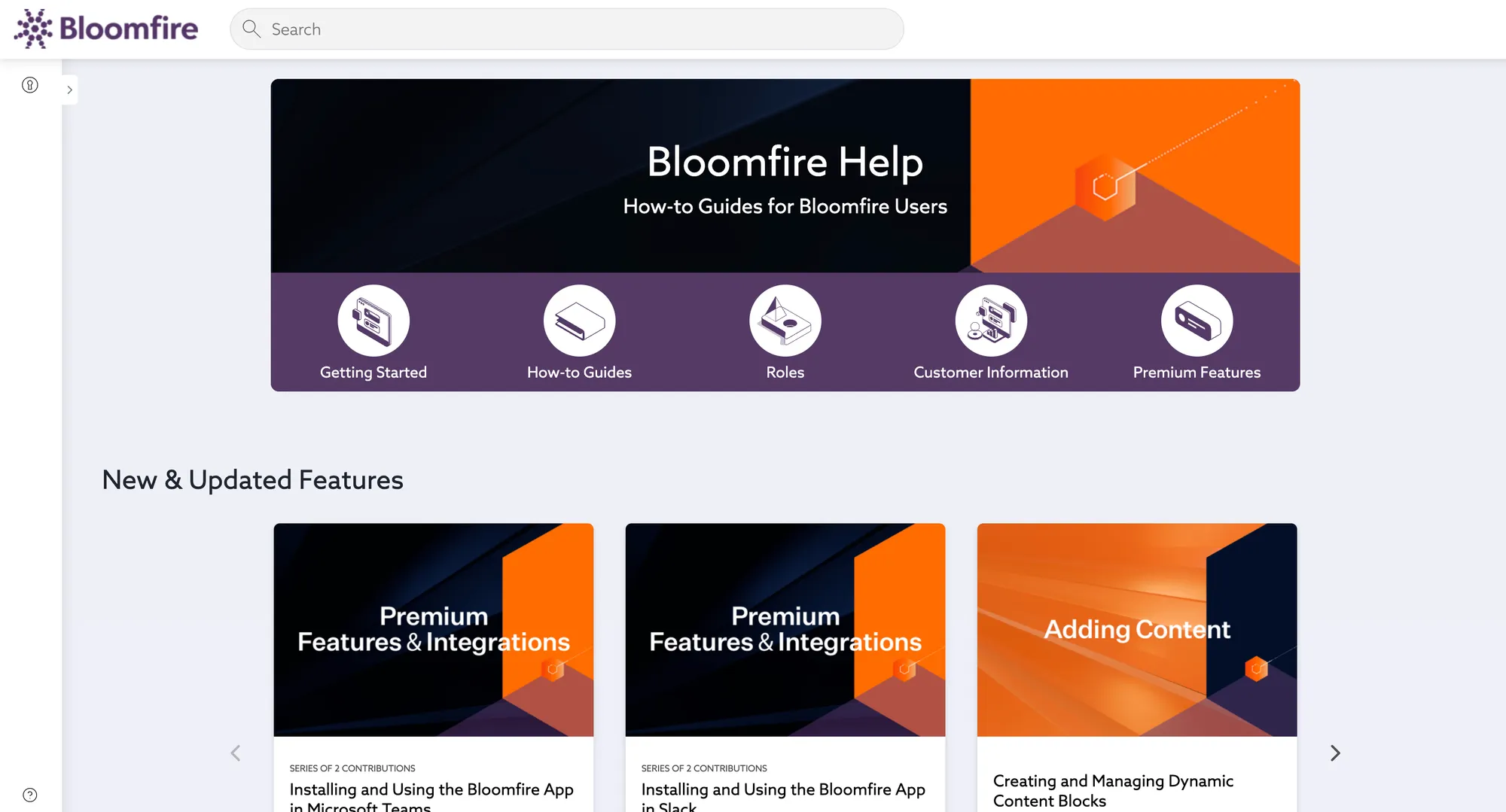 Bloomfire's Help Center.