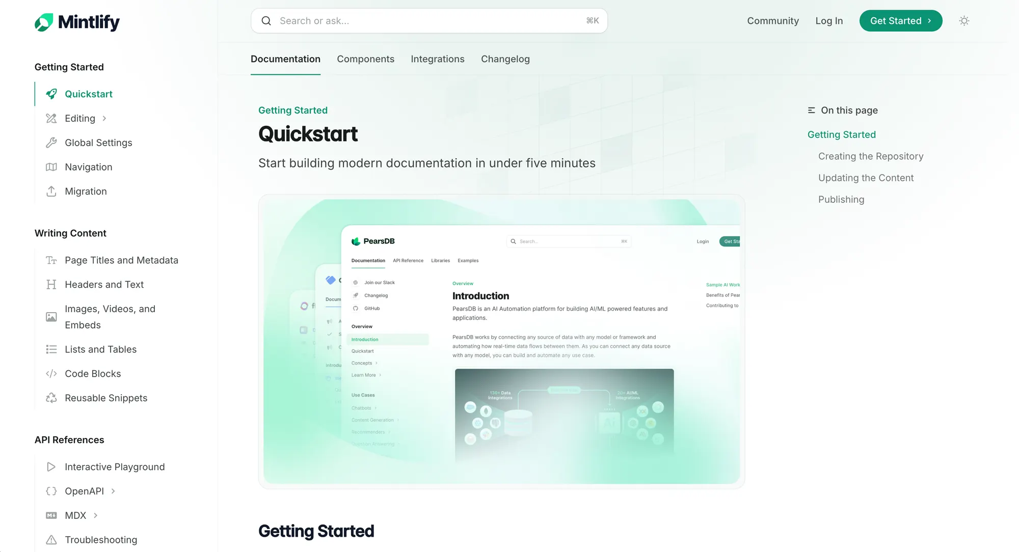 Mintlify documentation software