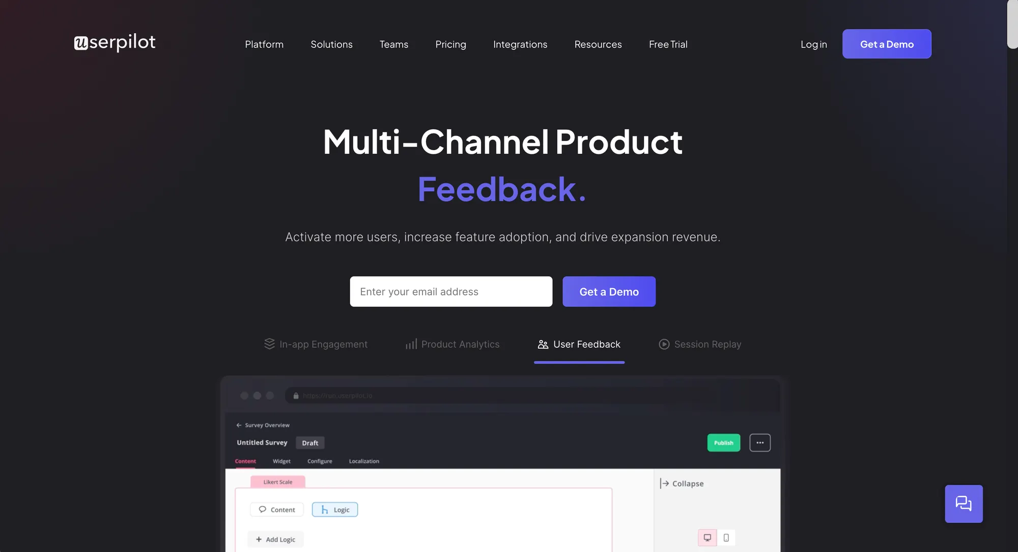 Userpilot digital adoption platform.
