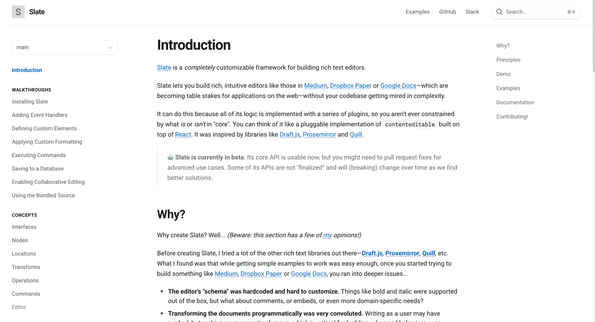 Slate's documentation.