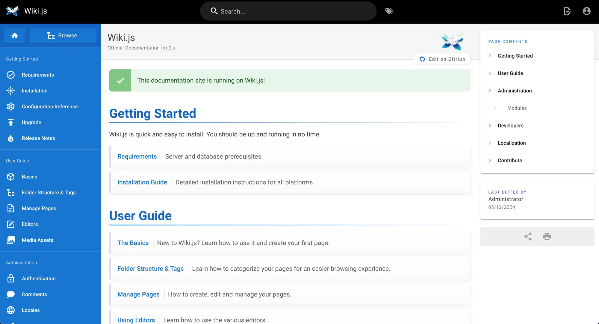 Wiki.js docs.