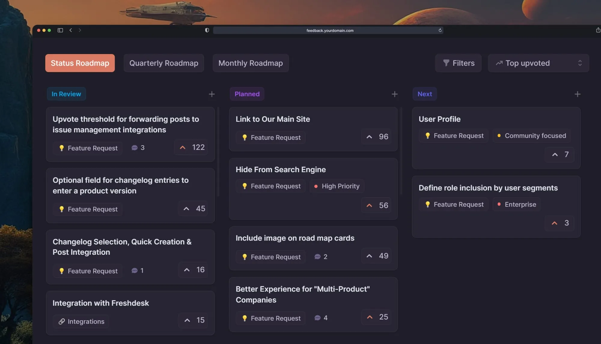 Featurebase's public roadmap.