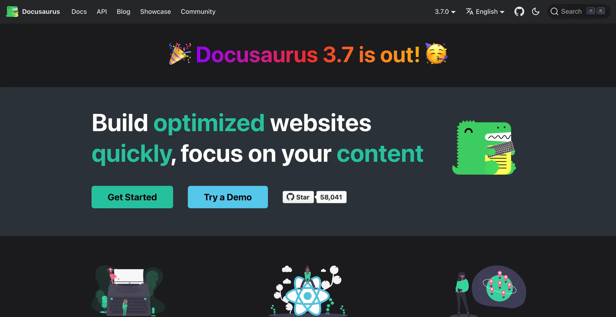 Docusaurus marketing page.