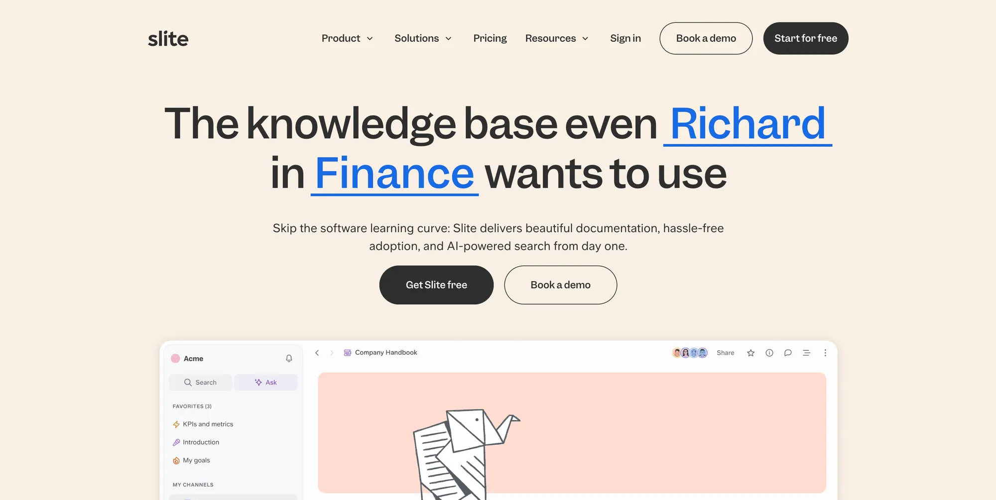 Slite's knowledge base