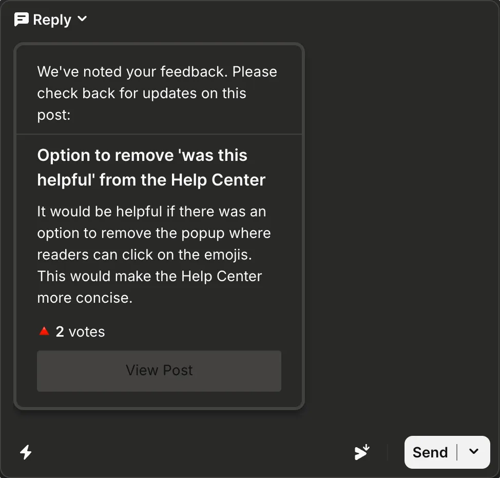 Featurebase Intercom integration prompts.