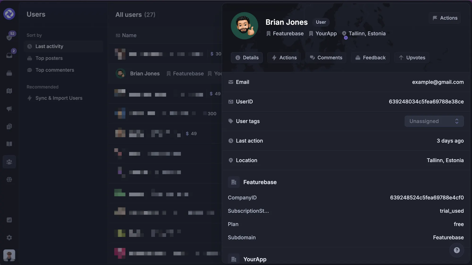 Filter feedback from important companies and customers