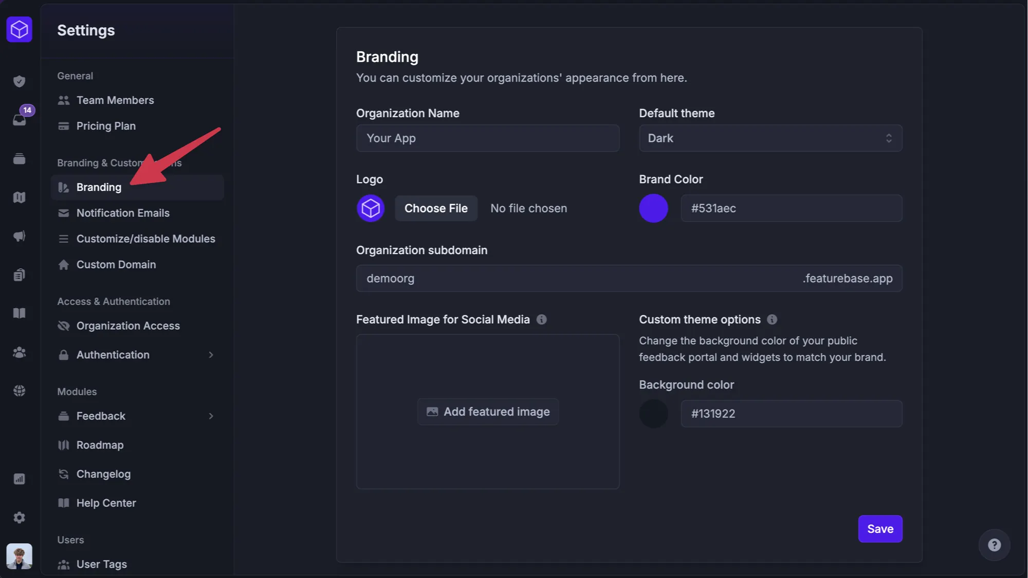 Setting up Featurebase.