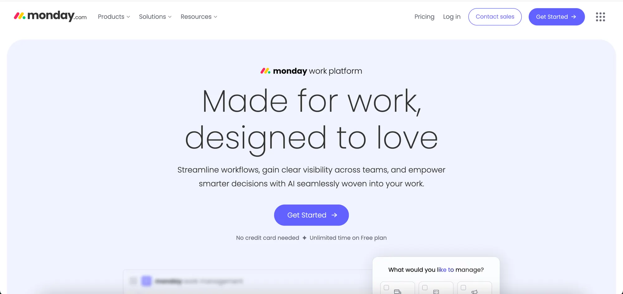 Monday.com marketing page
