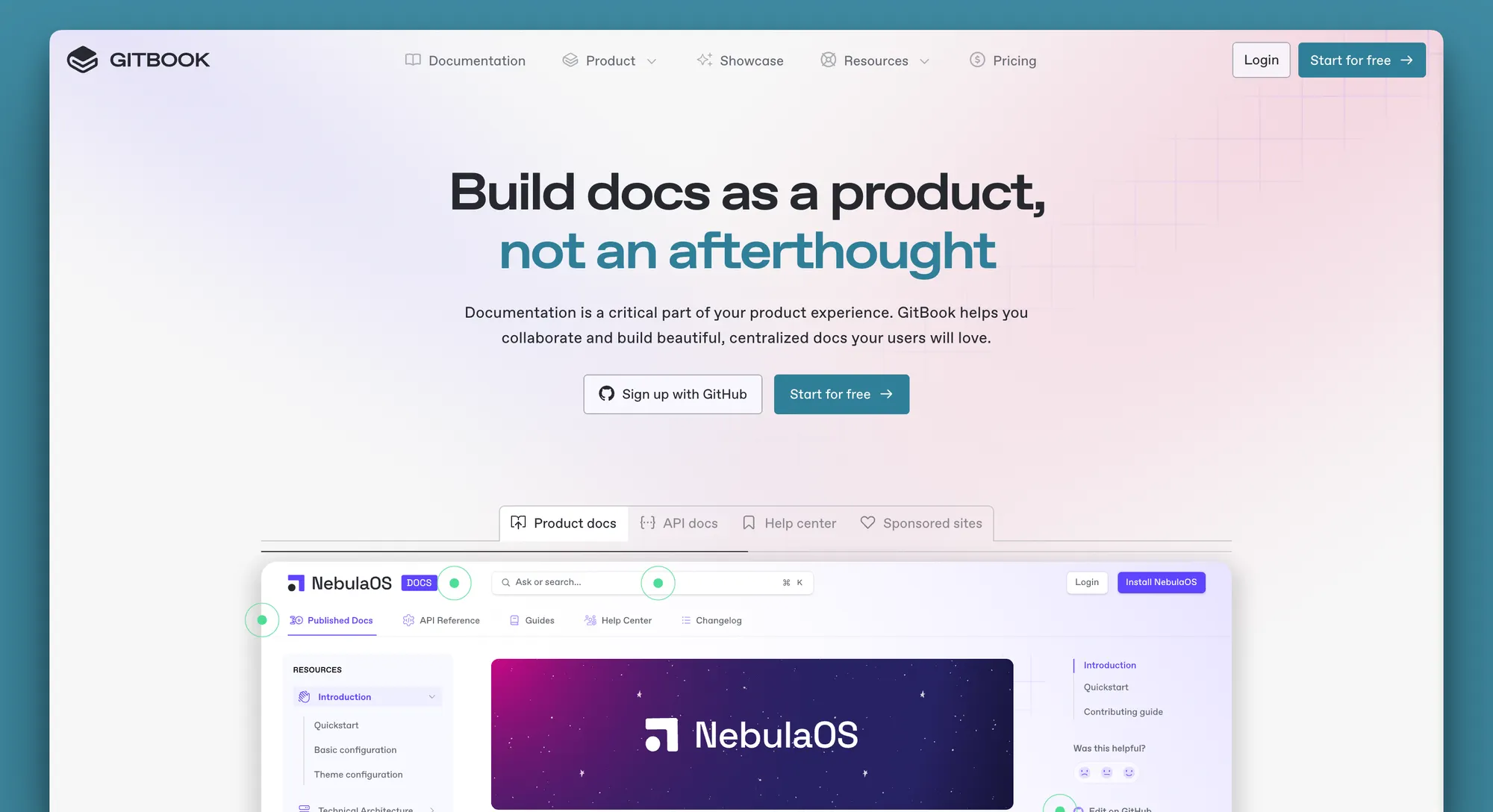 GitBook's marketing page.
