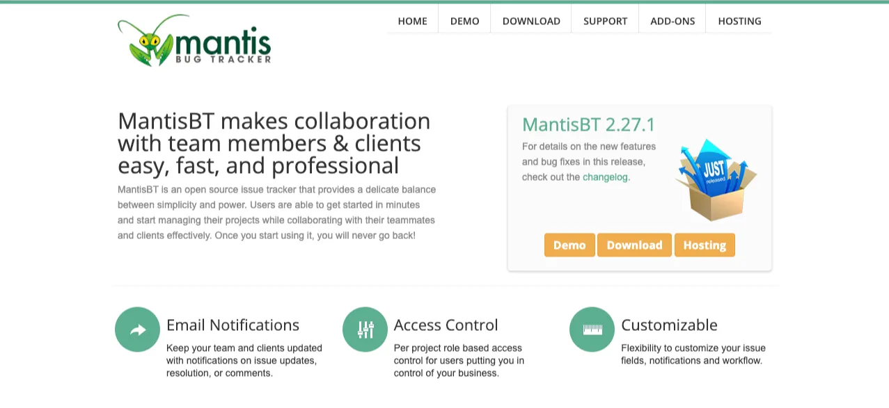 Mantis bug tracker.