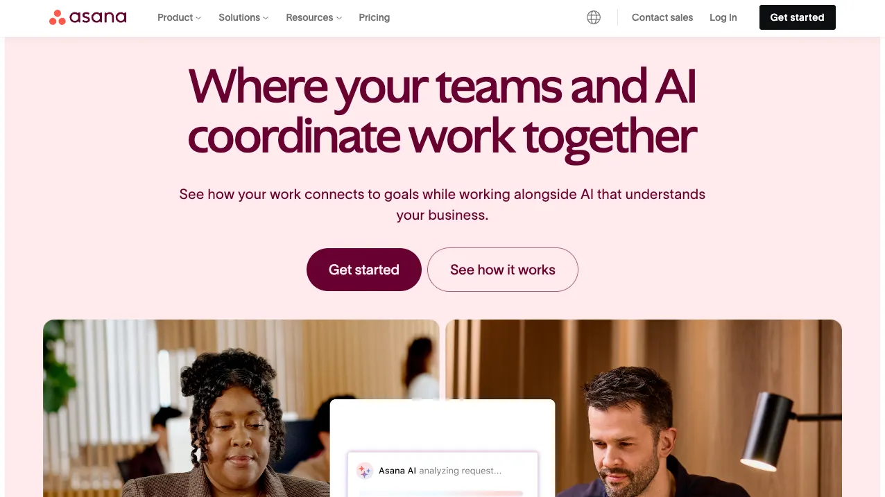 asana marketing page.