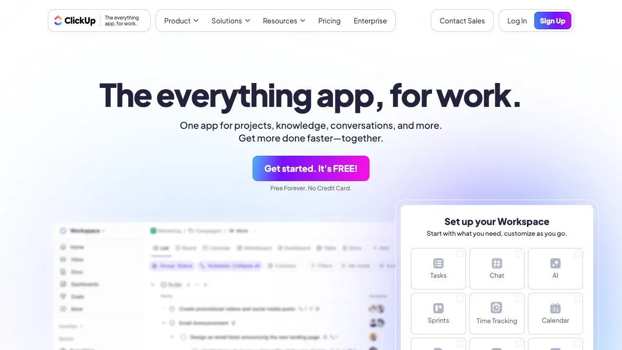 Clickup marketing page.