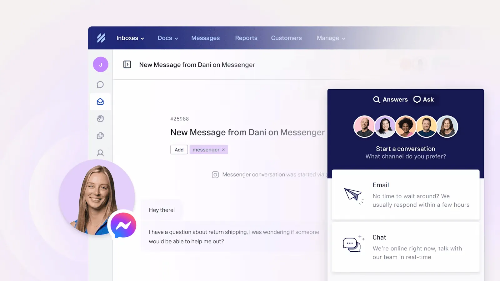 Help Scout support inbox.