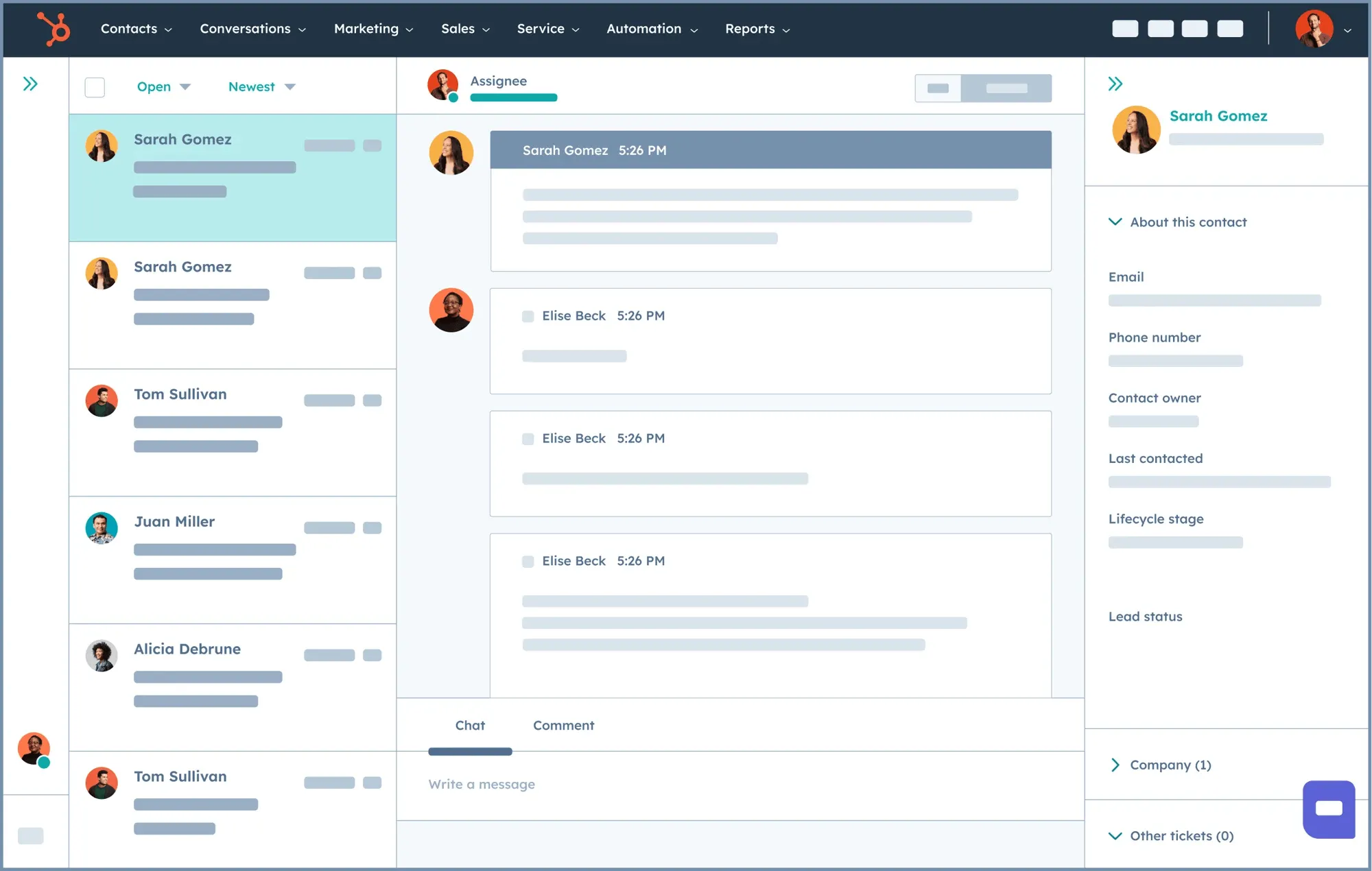 HubSpot CRM platform.