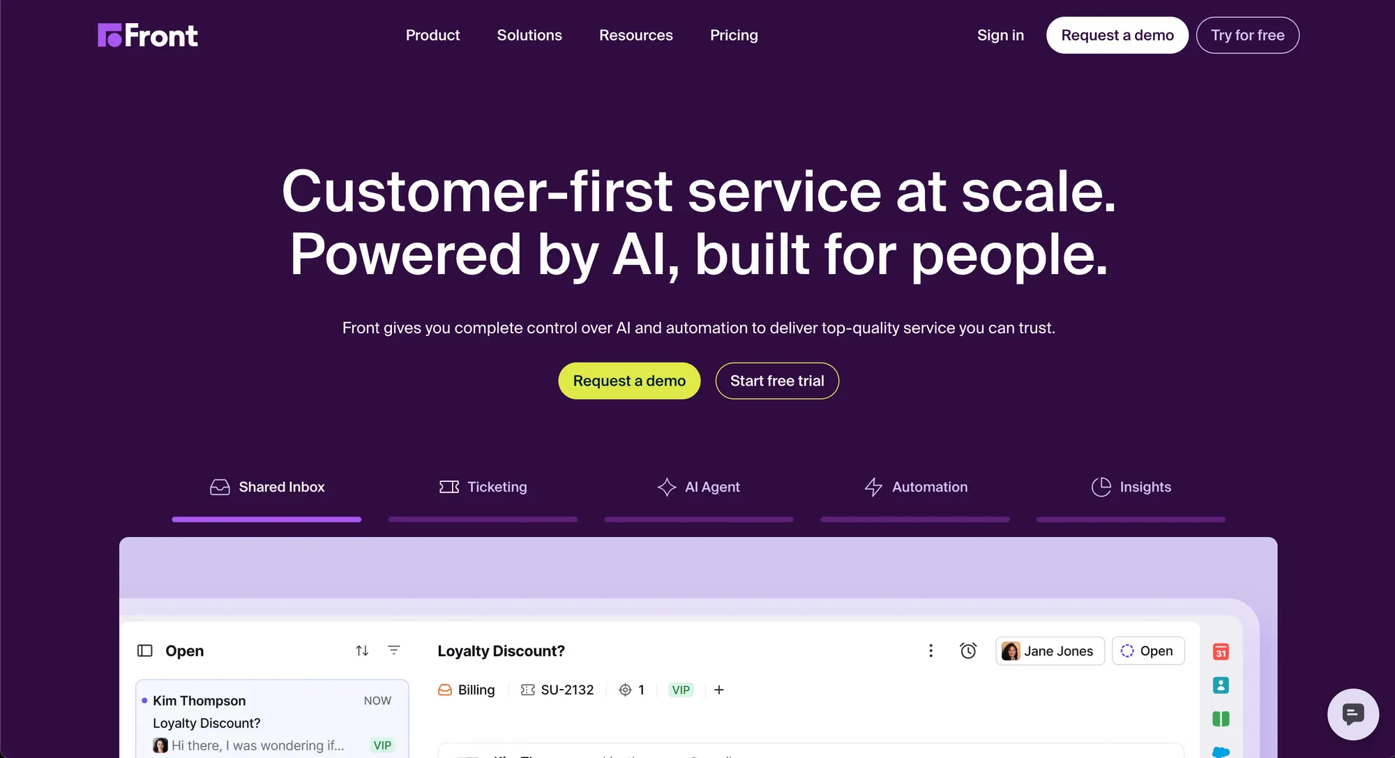 Front website.