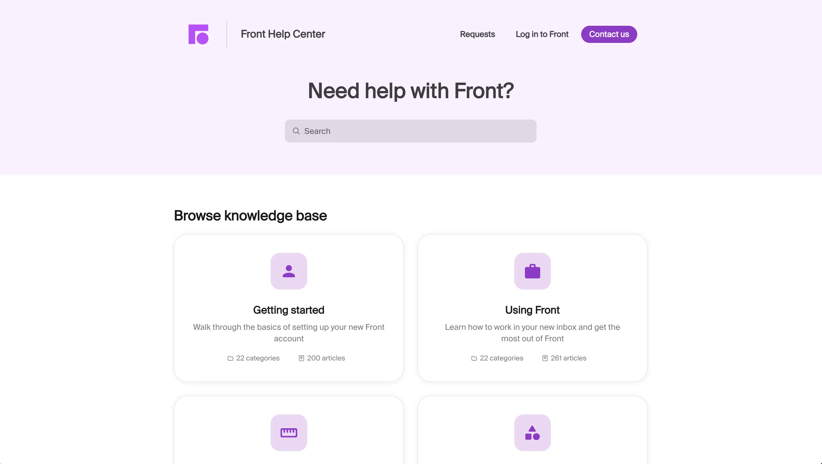 Front's help center.