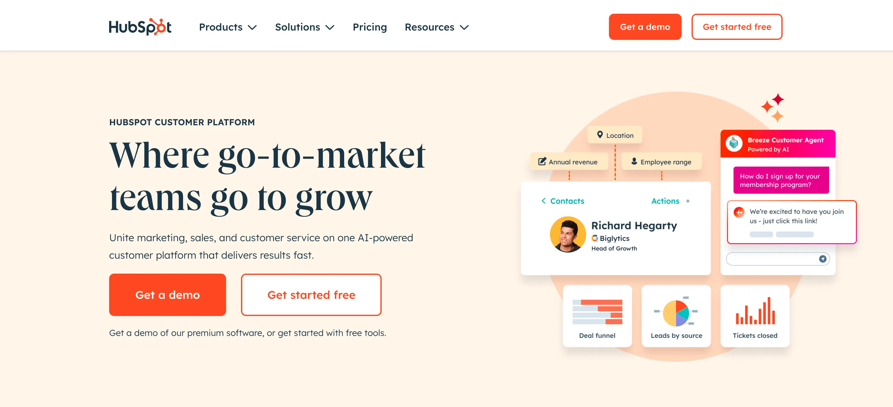 hubspot marketing page.