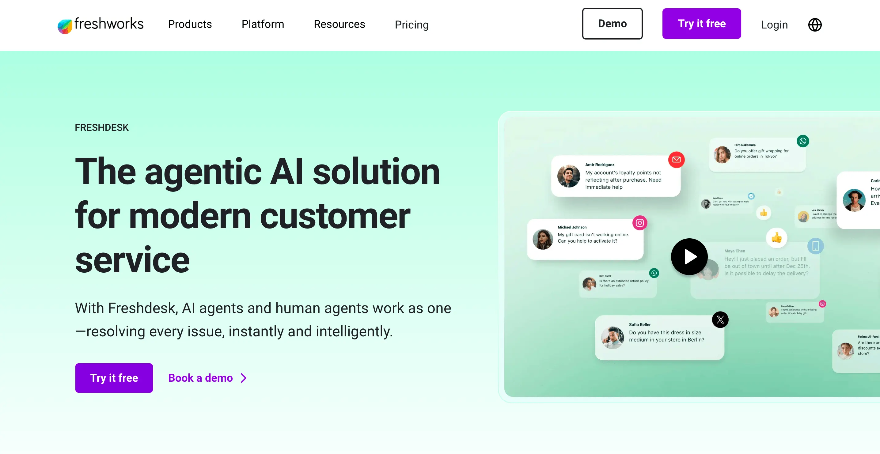 Freshdesk's website