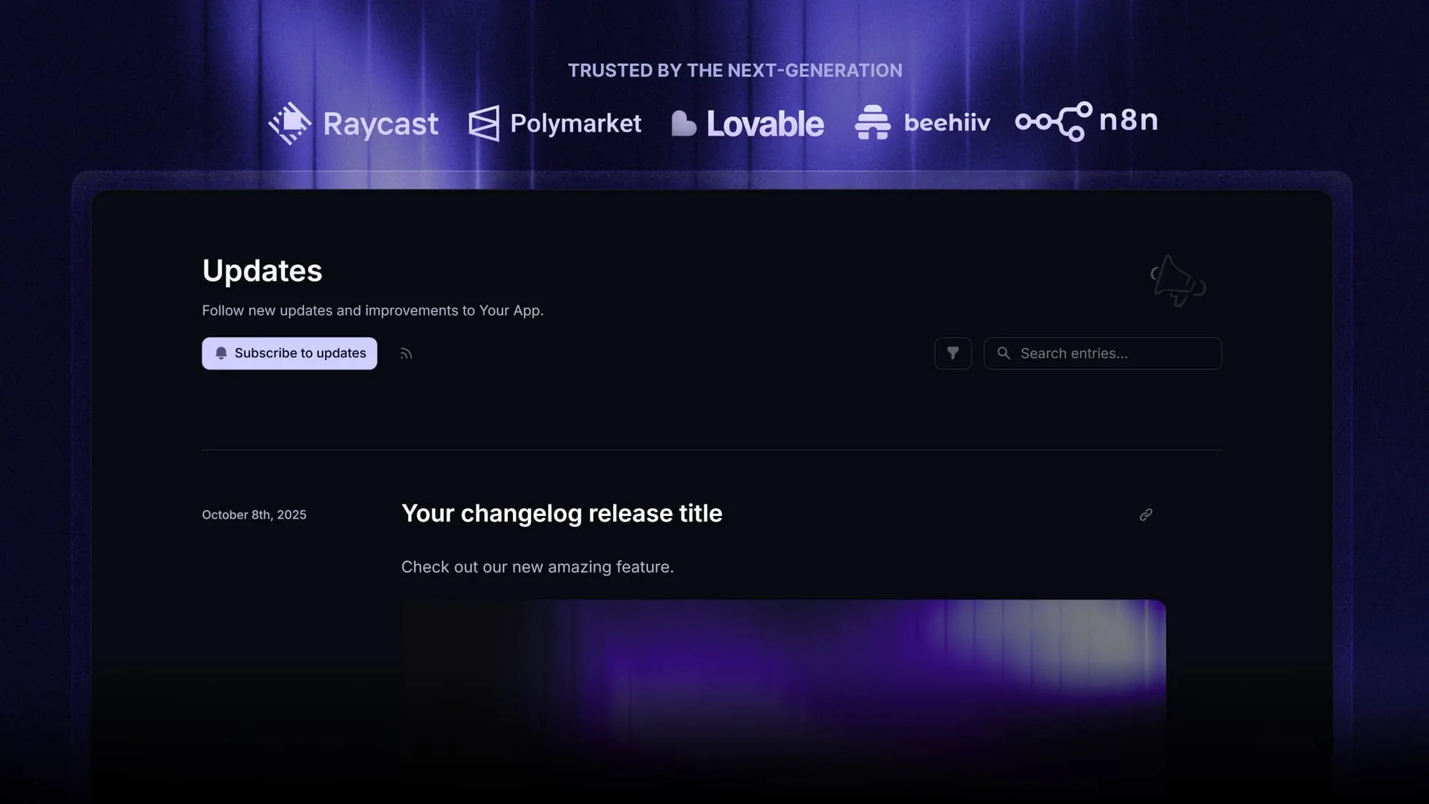 Featurebase's public changelog feature for product updates.