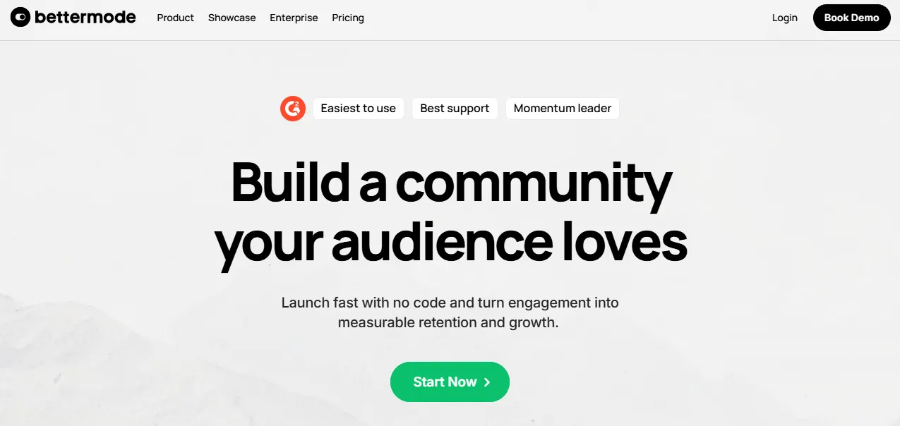 Bettermode's landing page