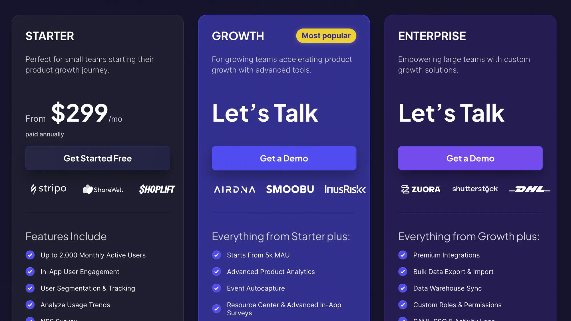 Userpilot pricing.