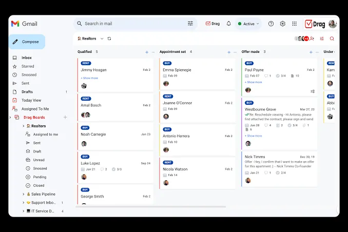 DragApp inbox