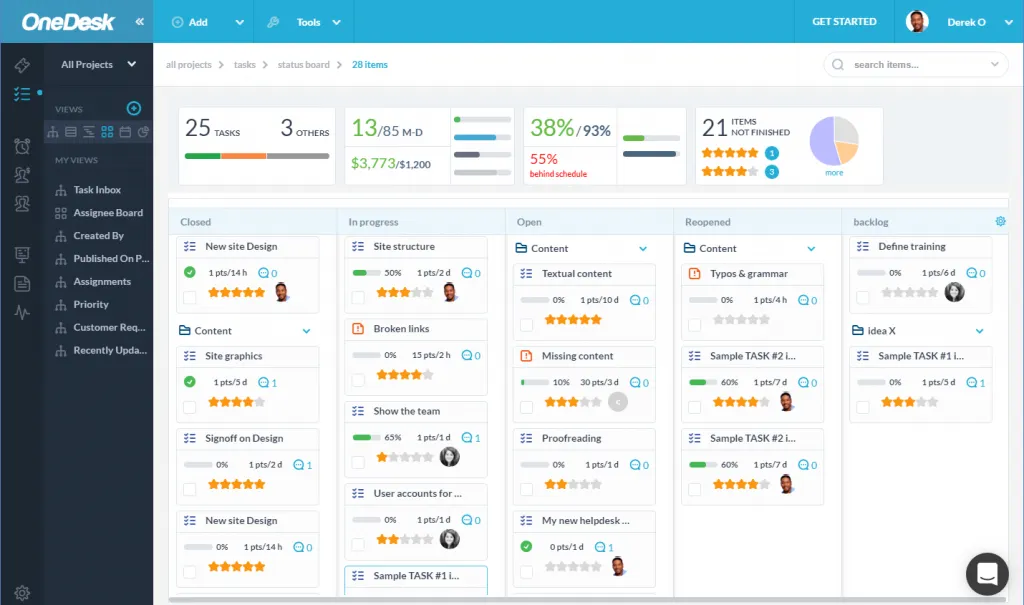 OneDesk support