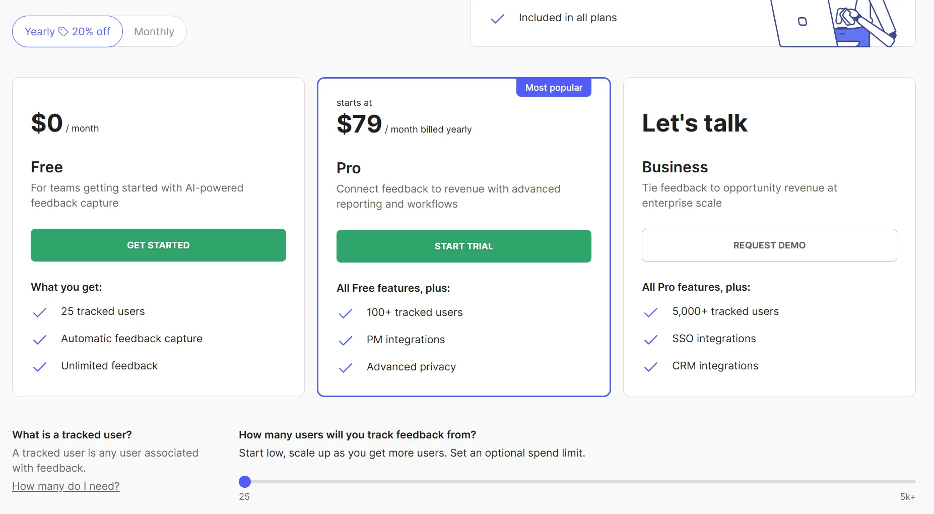 Canny pricing page