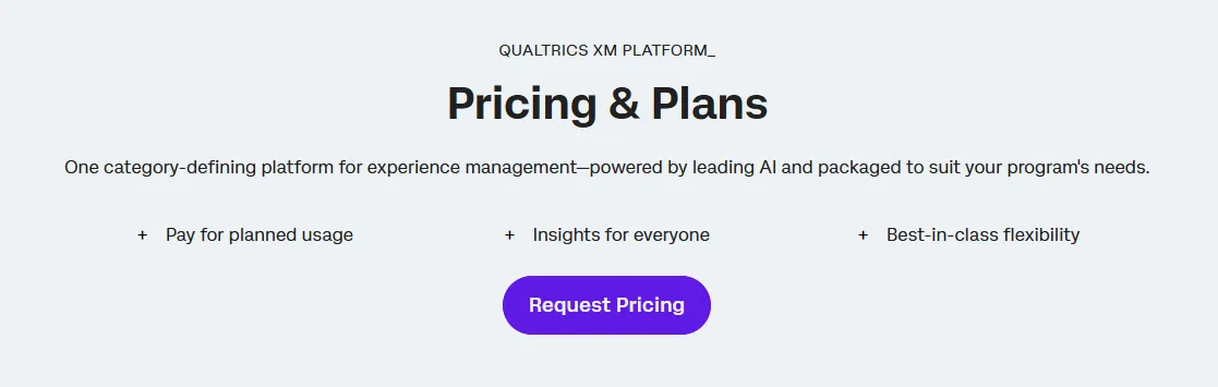 Qualtrics pricing and plans