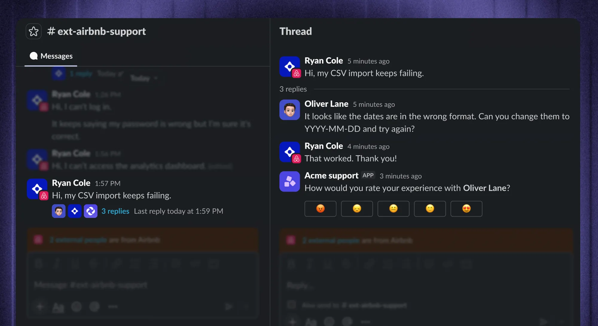 Featurebase support in Slack.