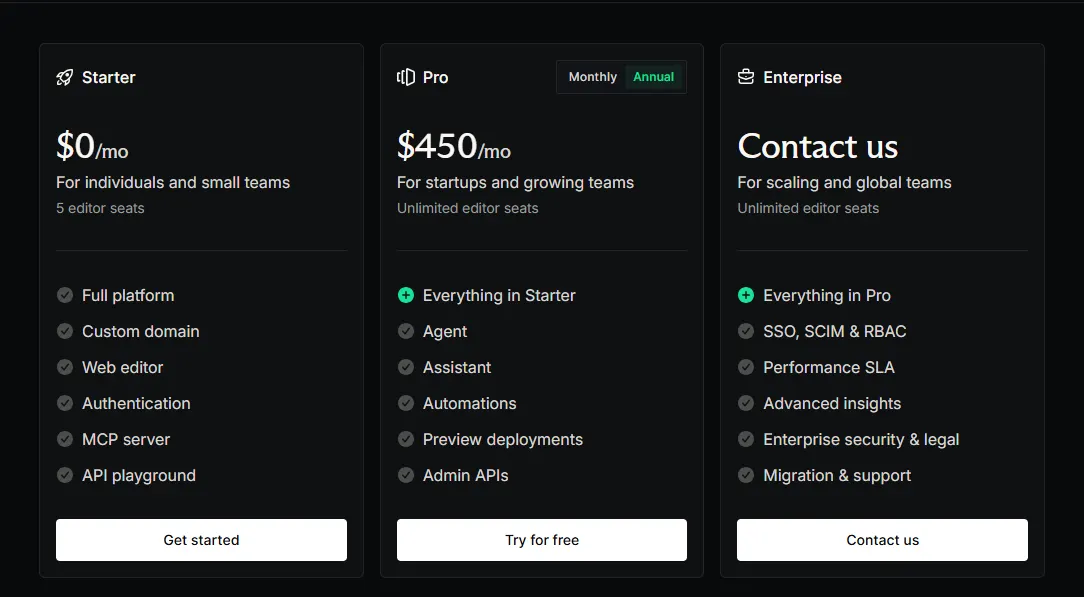 Mintlify's pricing page