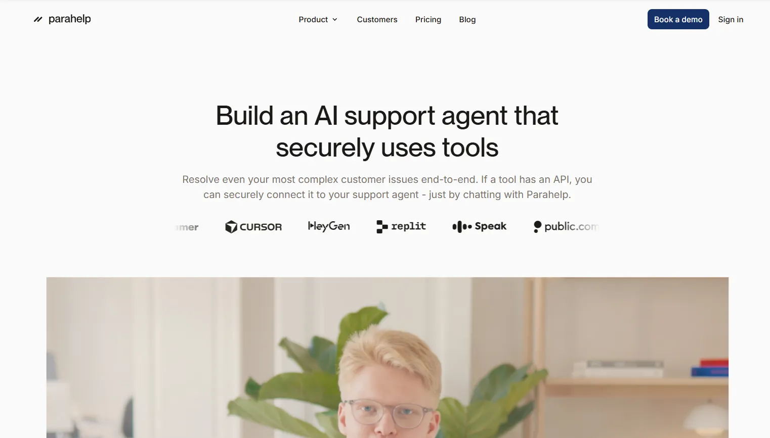 Parahelp landing page