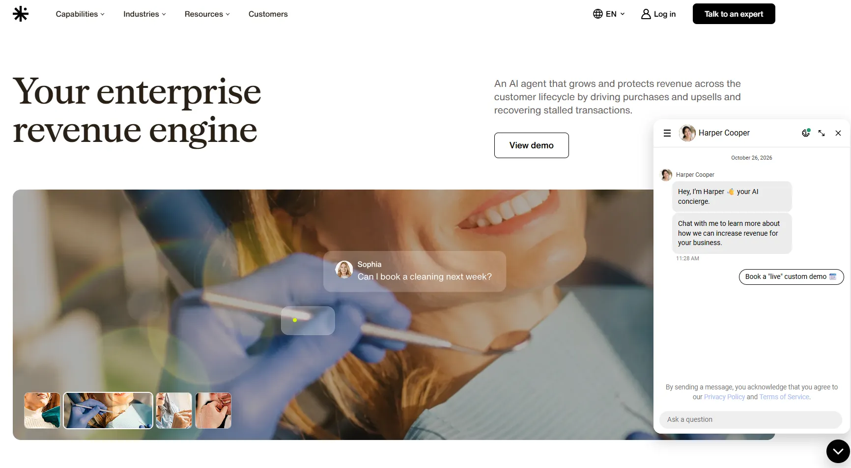 Delight AI homepage with an AI concierge chat widget and customer engagement examples.