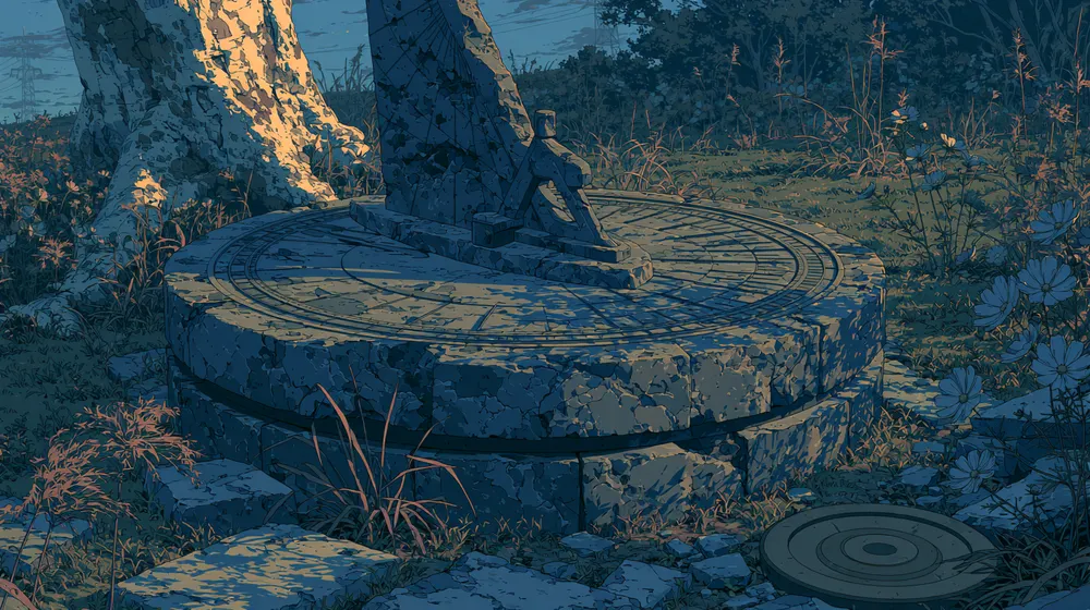 Ancient stone sundial in a forest, representing the time it takes to resolve an issue.