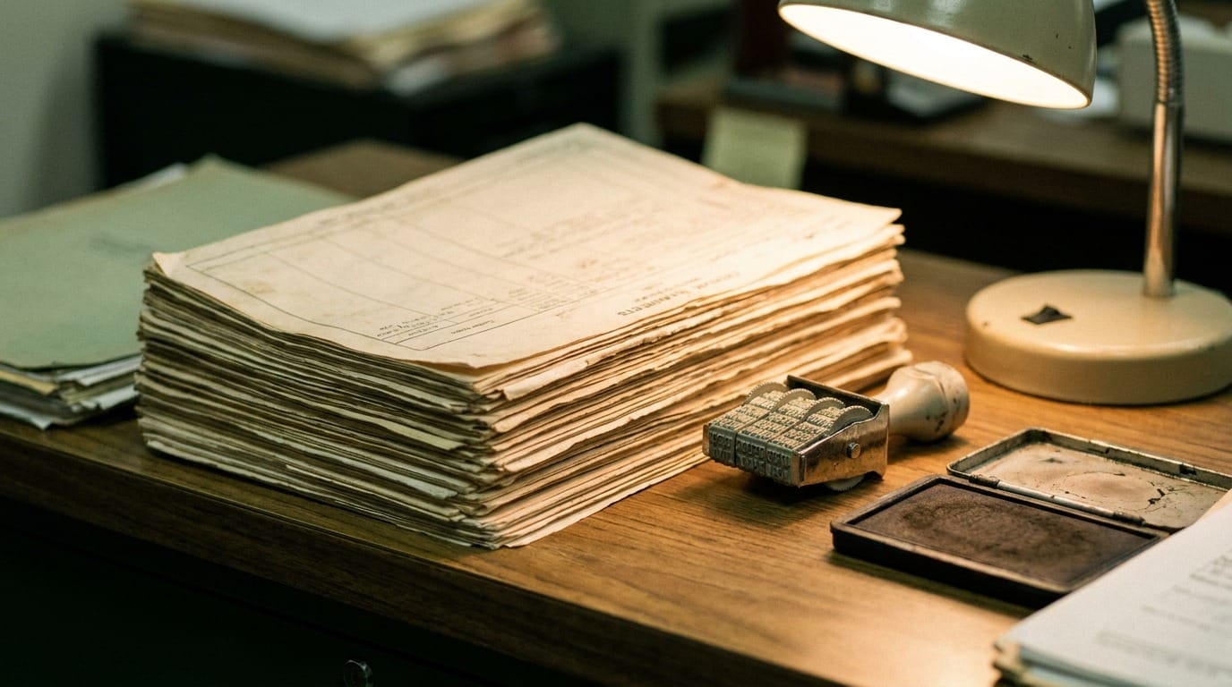 Customs paperwork desk