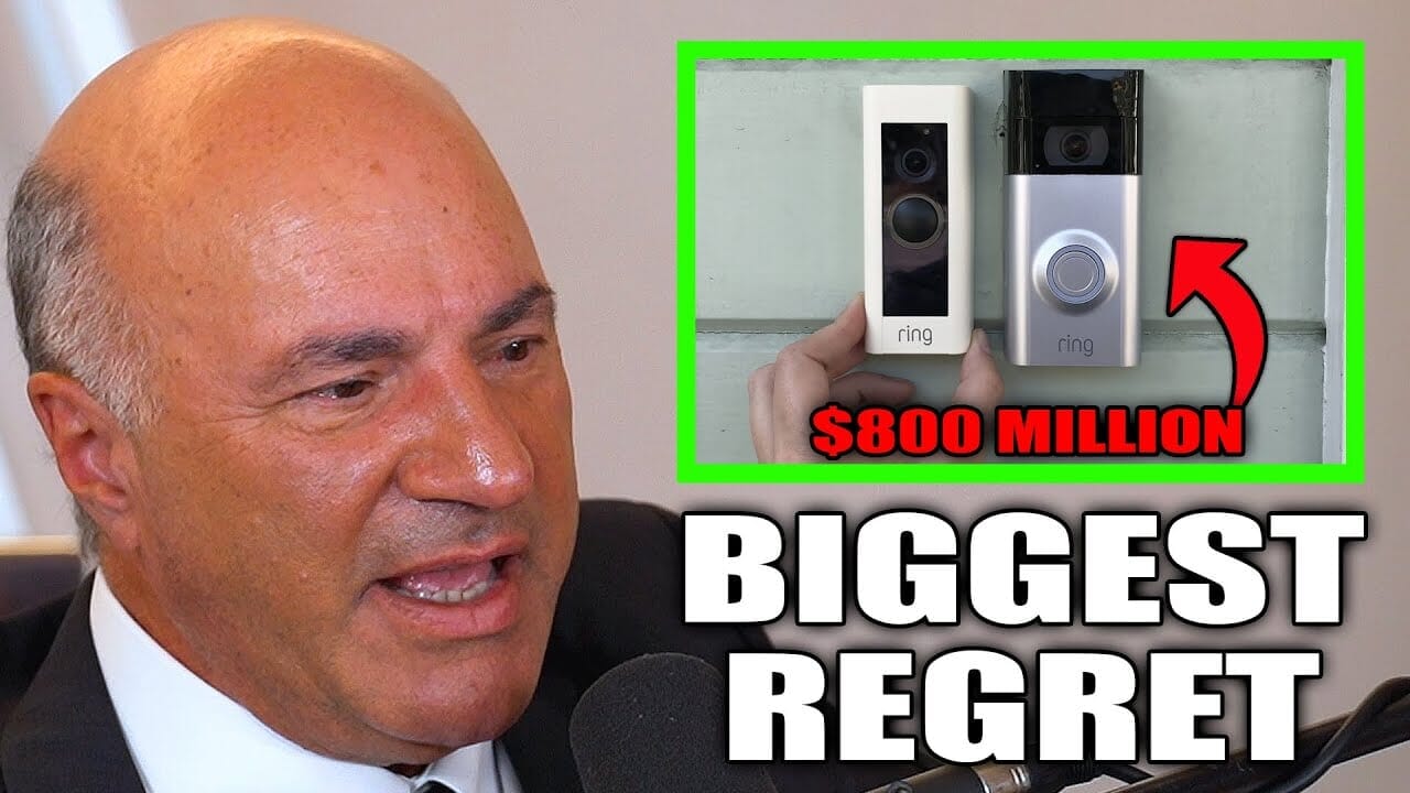 Kevin O'Leary next to Ring doorbells