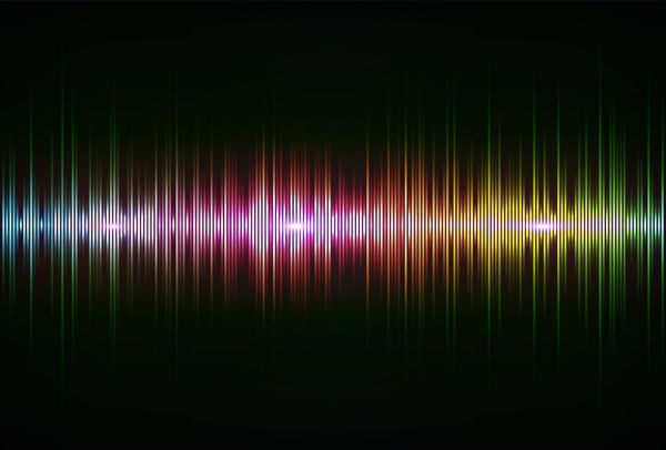A rainbow of colours across a sound wave spectrum