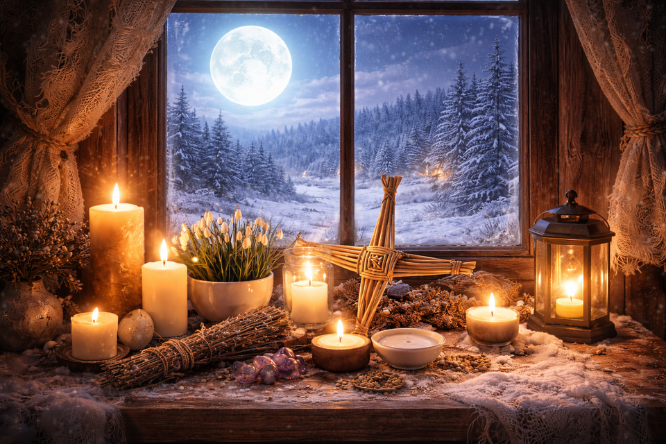 The Snow Moon: Full Moon at Imbolc-Light Stirring Beneath the Snow