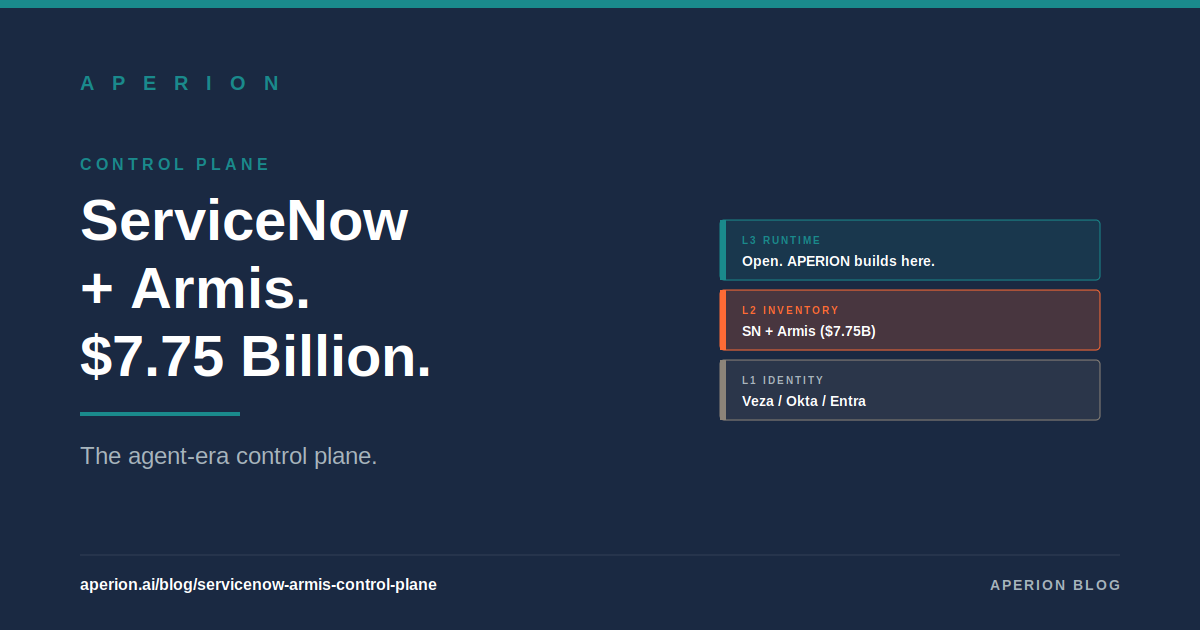 ServiceNow Armis and the Agent-Era Control Plane