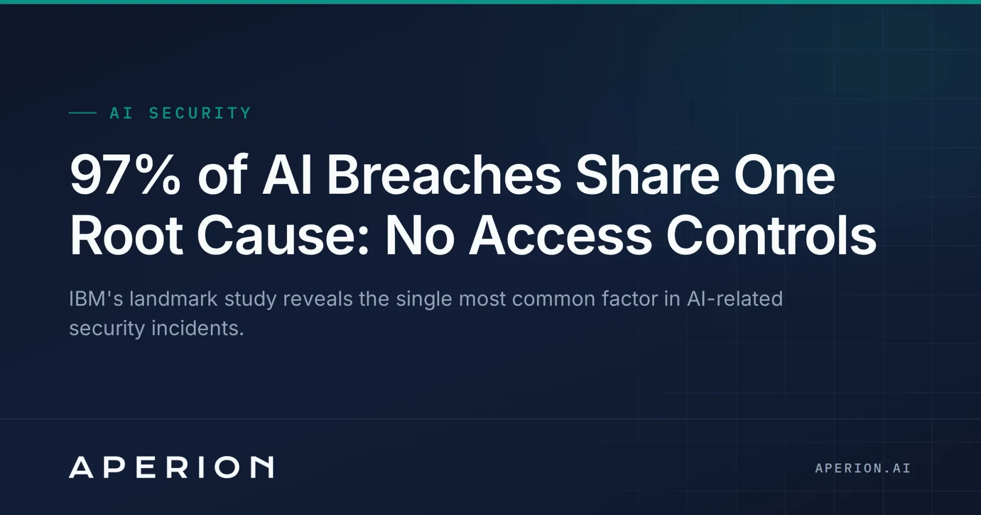 97% of AI Breaches Share One Root Cause: No Access Controls