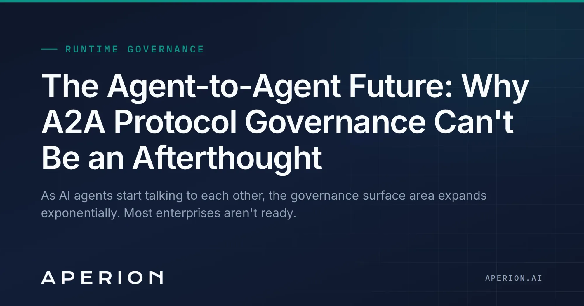 The Agent-to-Agent Future: Why A2A Protocol Governance Can't Be an Afterthought