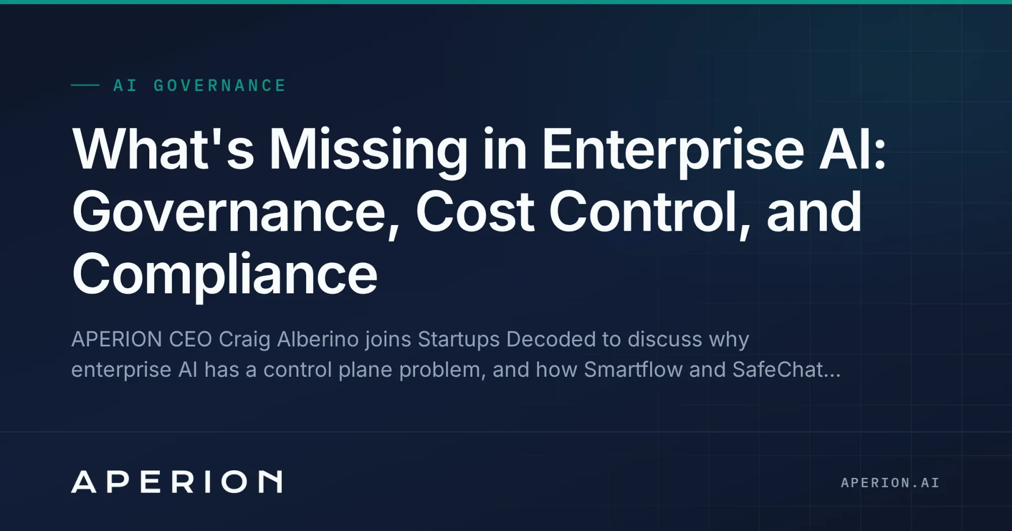 What's Missing in Enterprise AI: Governance, Cost Control, and Compliance