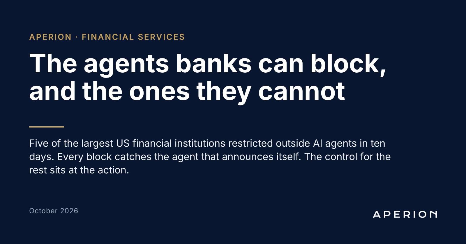 The agents banks can block, and the ones they cannot