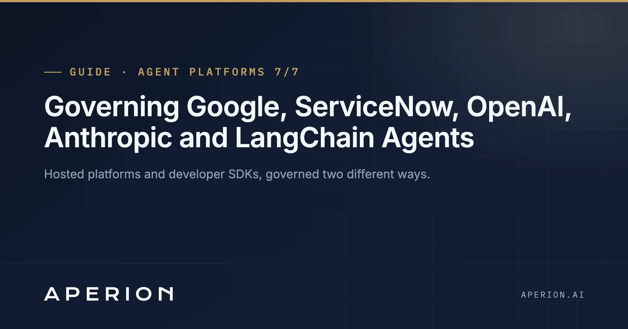 Governing Google, ServiceNow, OpenAI, Anthropic and LangChain Agents