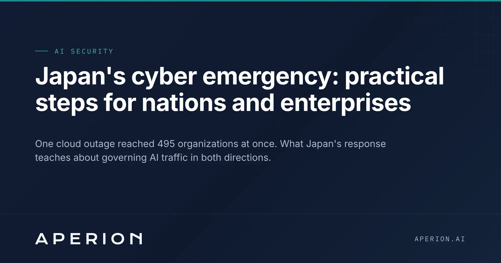 Japan's cyber emergency: practical steps for nations and enterprises