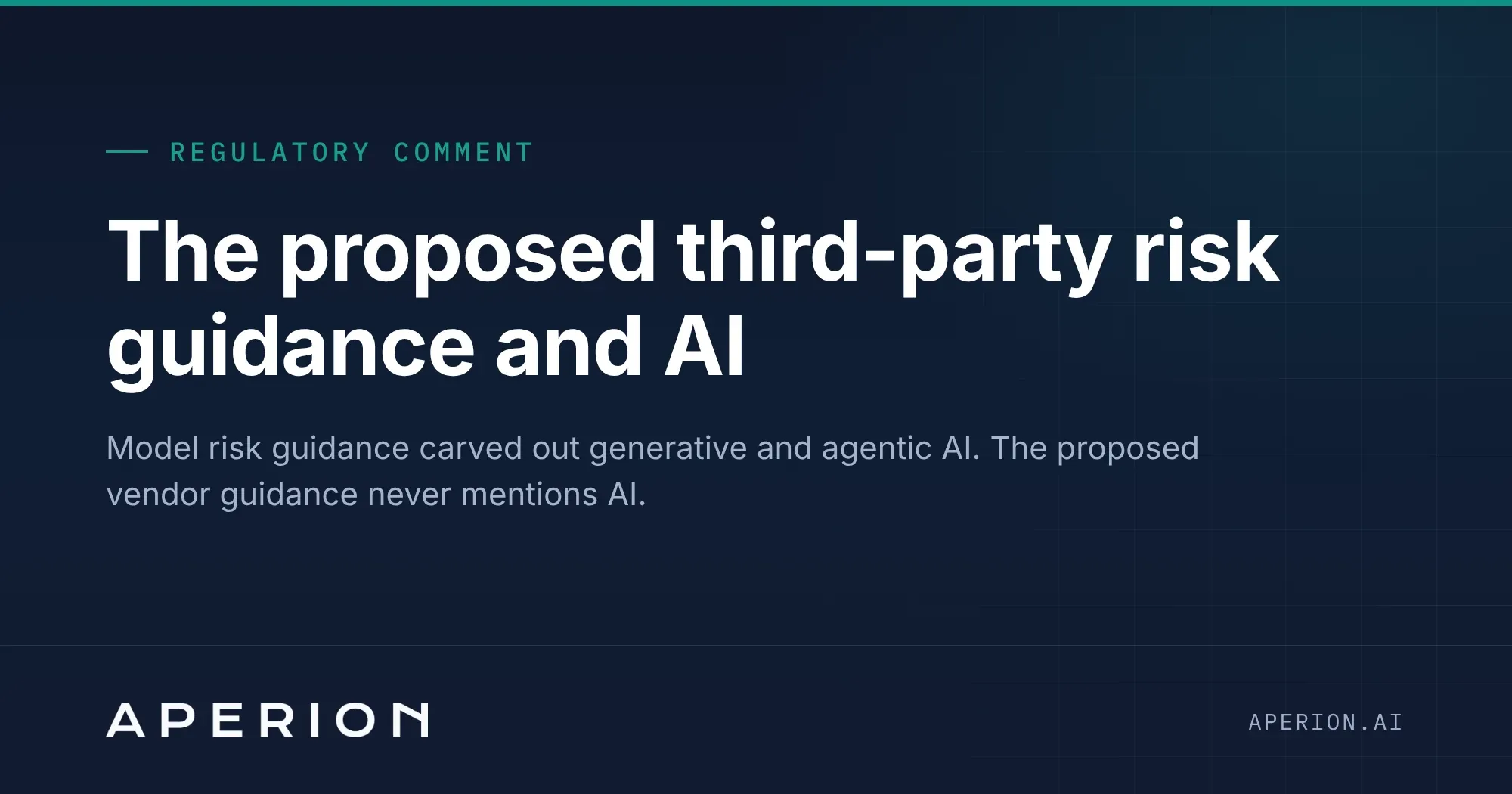 Comment letter: the proposed third-party risk management guidance and AI