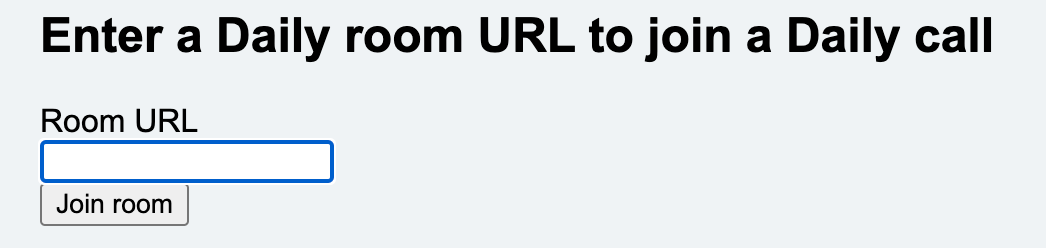 Video call room join form