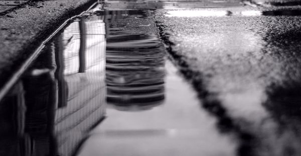 After the rain, the reflections in the streets.