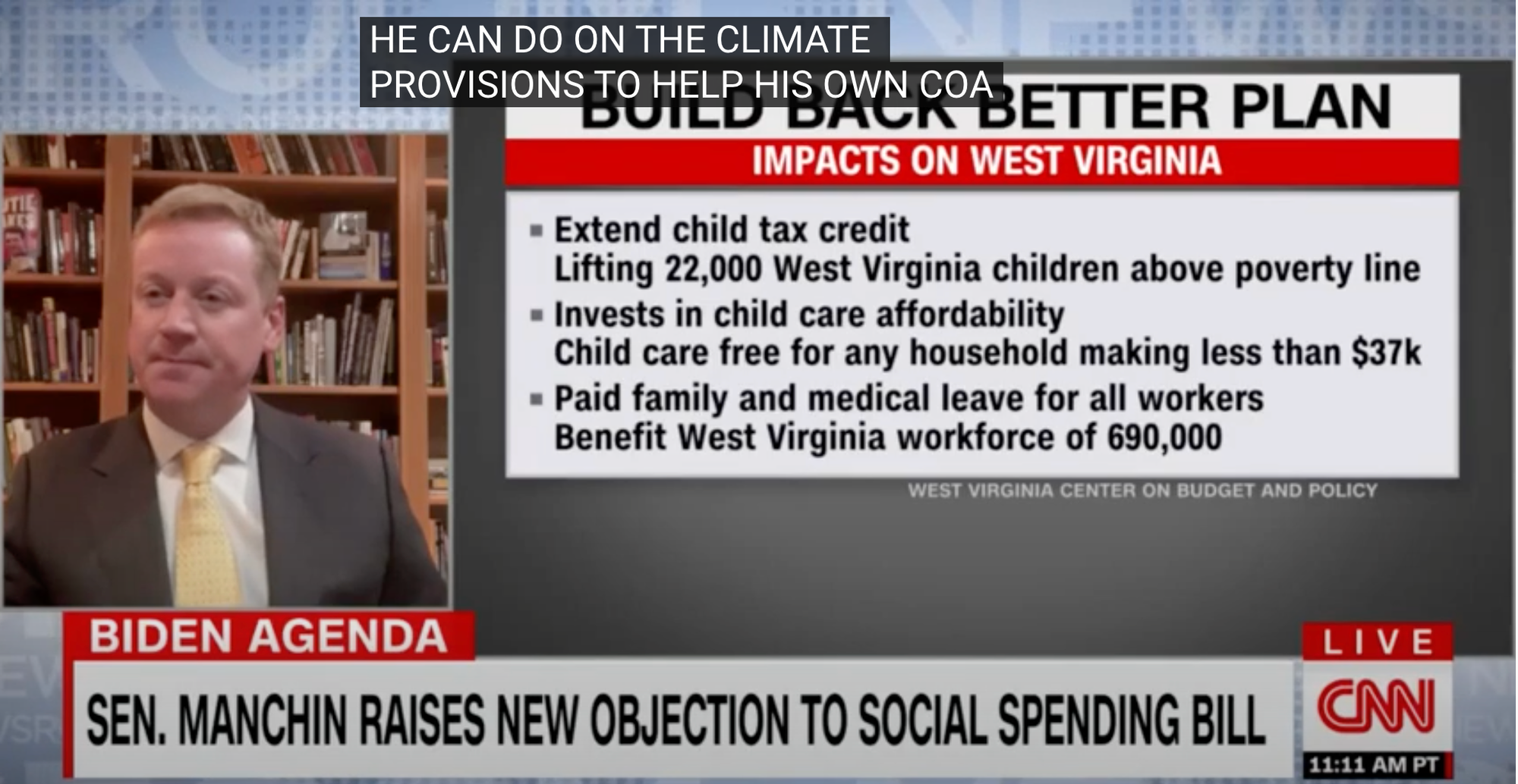 CNN Interview on the Fate of Build Back Better