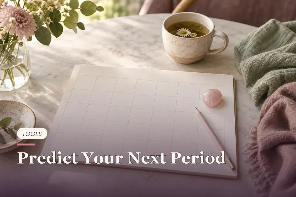 A blank calendar with a rose-colored marker and pencil.